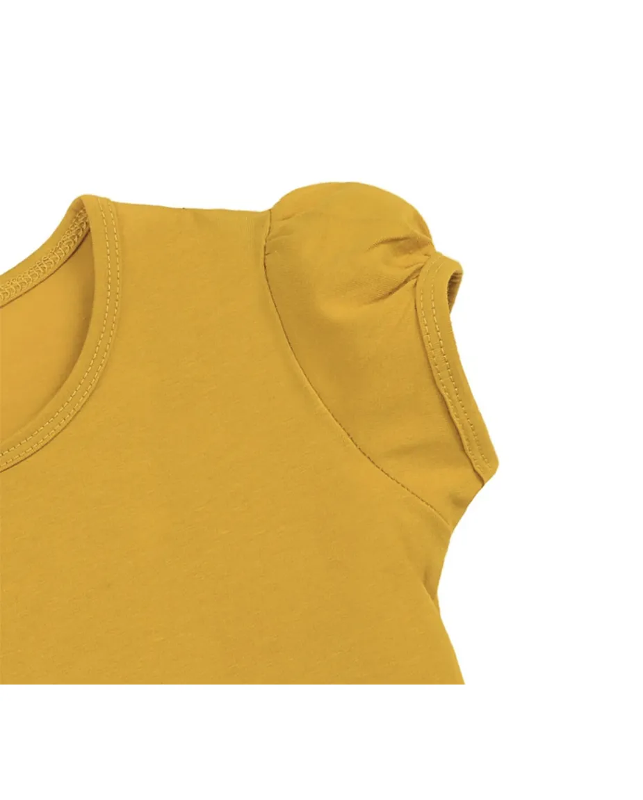 Big Girls Cotton Puff Sleeve Solid Crewneck T-Shirt