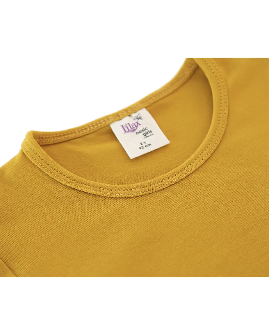 Big Girls Cotton Puff Sleeve Solid Crewneck T-Shirt
