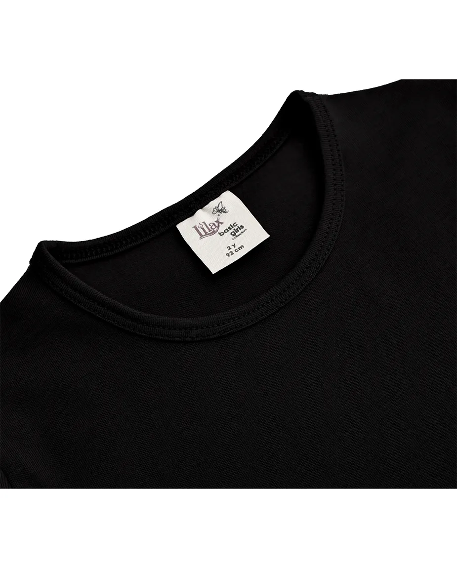 Big Girls Cotton Puff Sleeve Solid Crewneck T-Shirt
