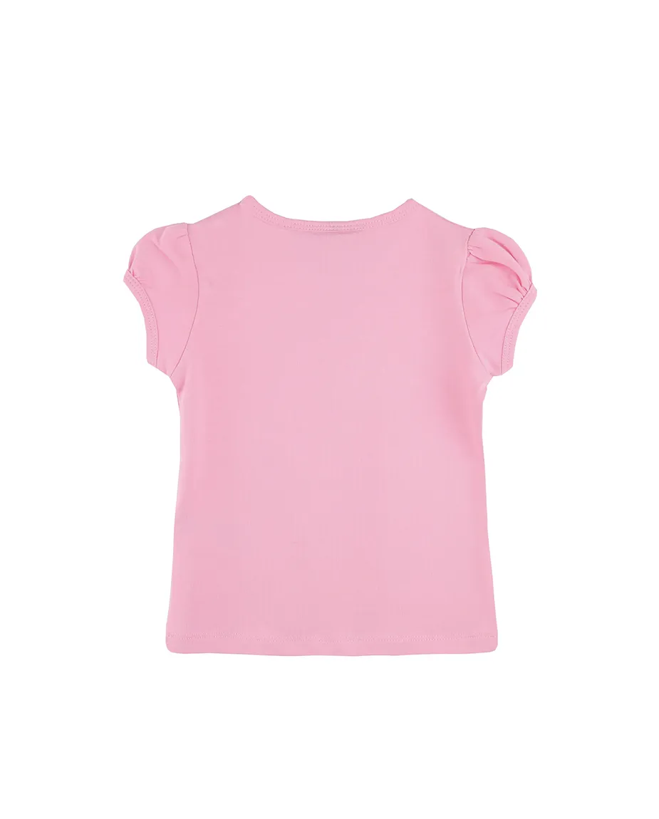 Big Girls Cotton Puff Sleeve Solid Crewneck T-Shirt