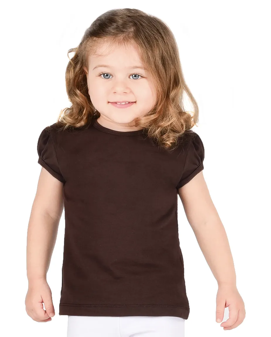 Big Girls Cotton Puff Sleeve Solid Crewneck T-Shirt