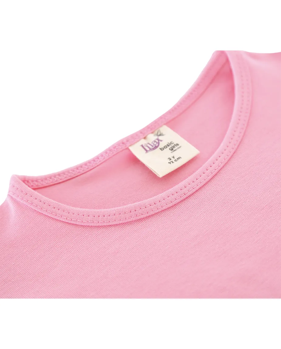 Big Girls Cotton Puff Sleeve Solid Crewneck T-Shirt