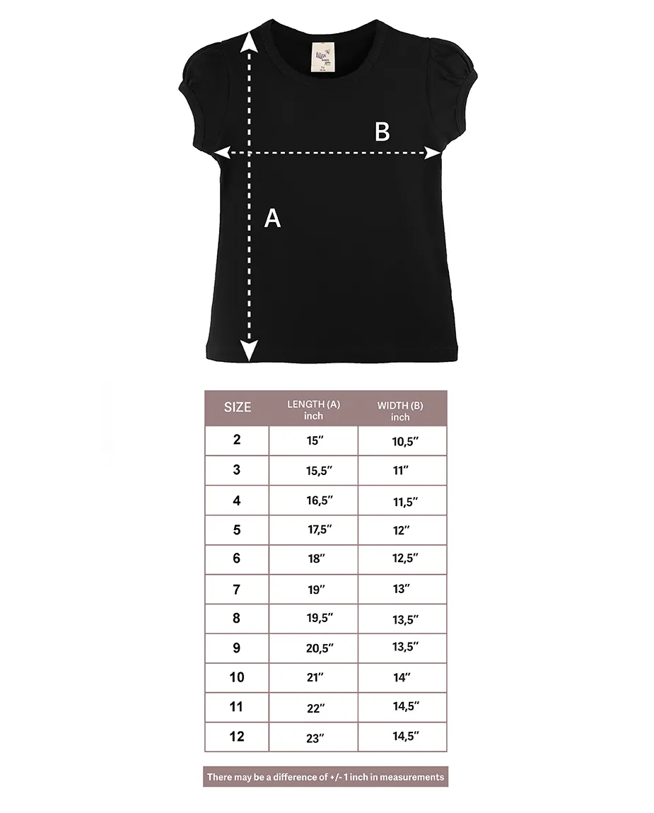 Big Girls Cotton Puff Sleeve Solid Crewneck T-Shirt