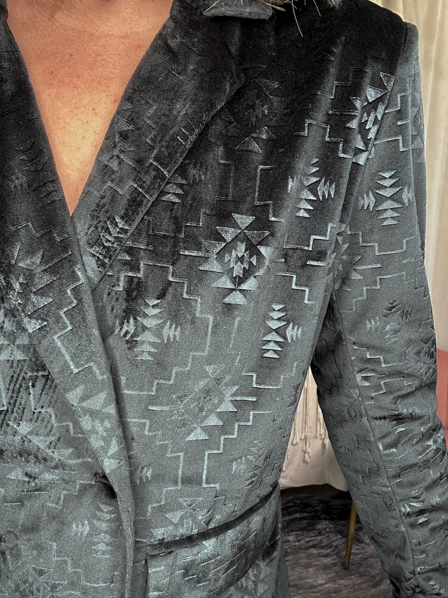 Black Molly Aztec Blazer Dress