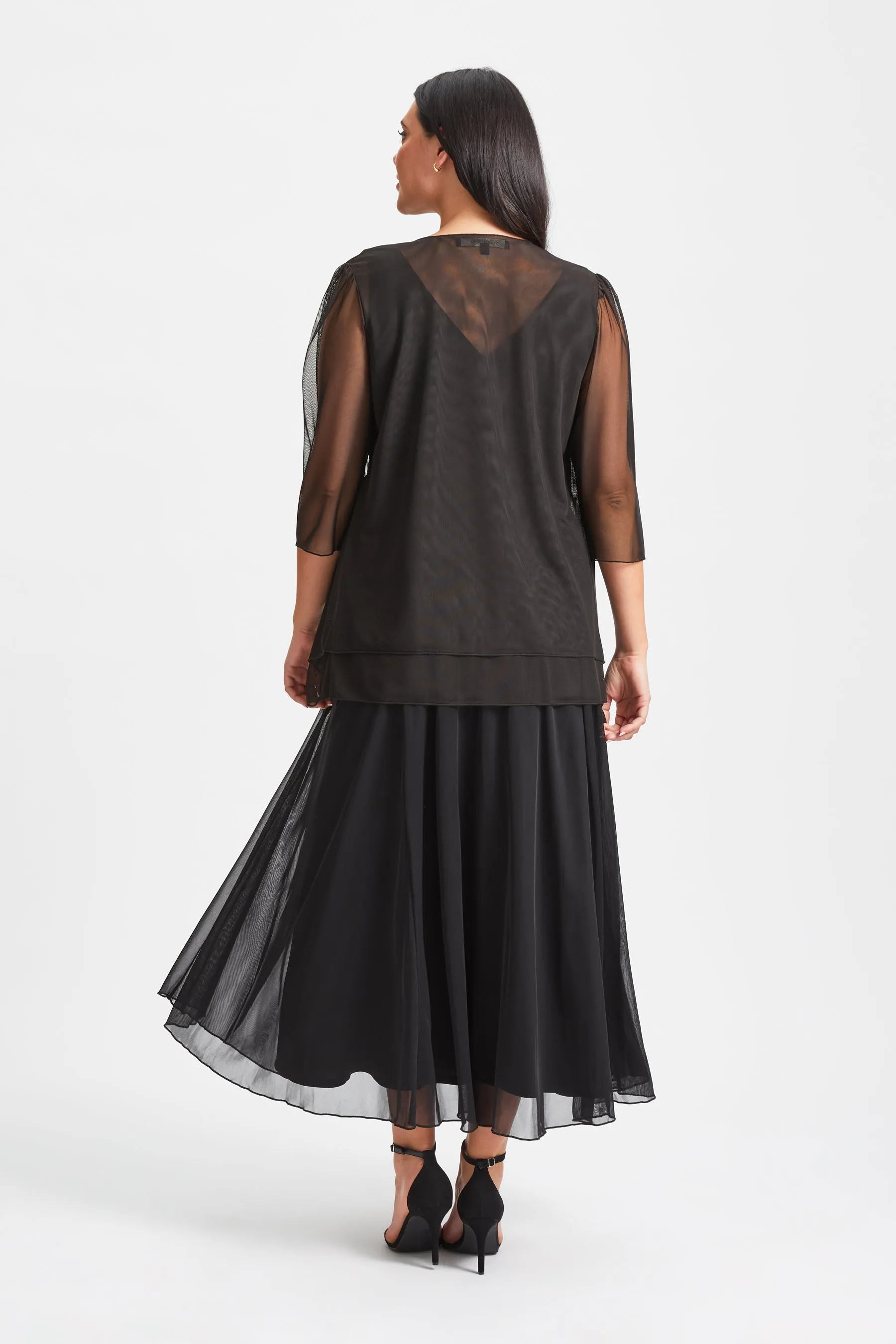 Black Waterfall Layered Shrug