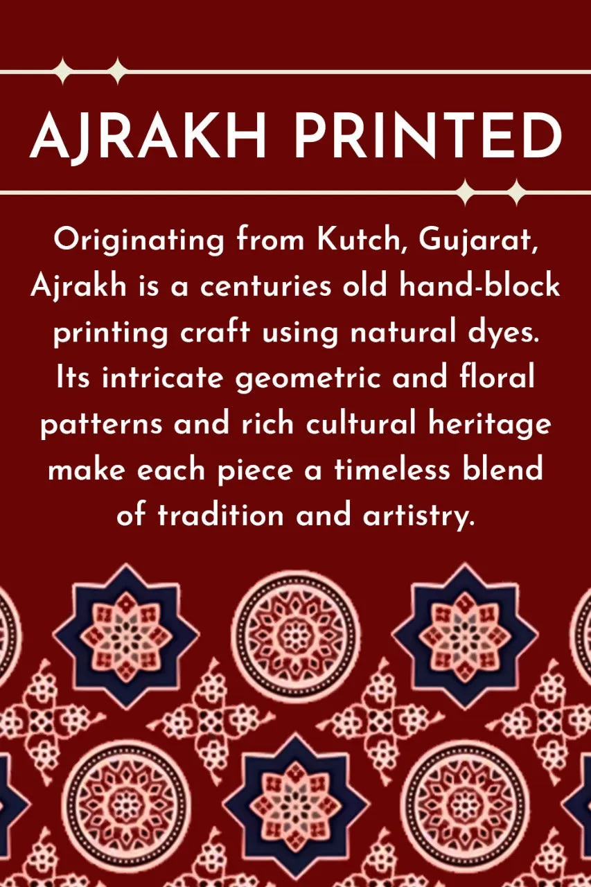Blue Half Sleeve Ajrakh Printed Cotton Mens Shirt 10071086