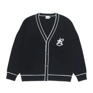 bound Signature Chenille Cardigan - Black