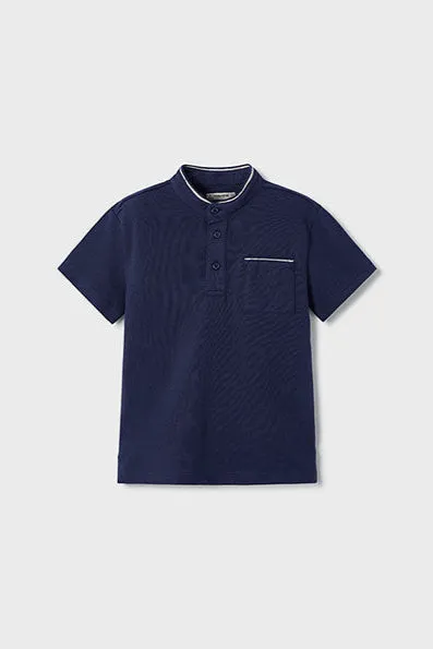boys short sleeve collarless polo