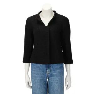 Chanel Black Fantasy Tweed Cropped Jacket FR 38