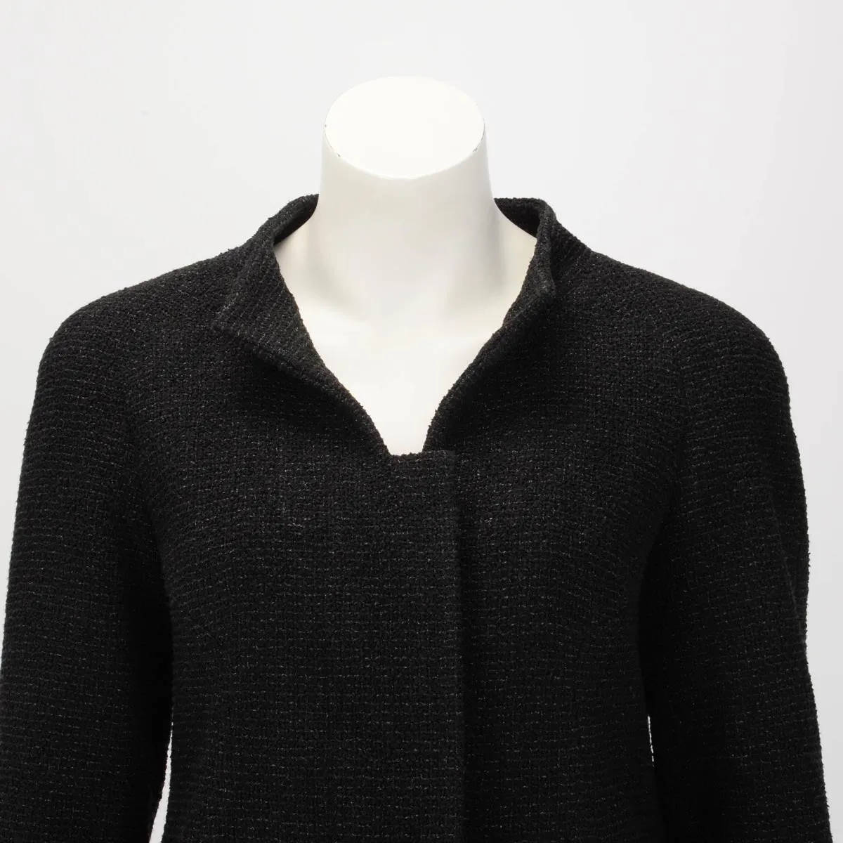 Chanel Black Fantasy Tweed Cropped Jacket FR 38