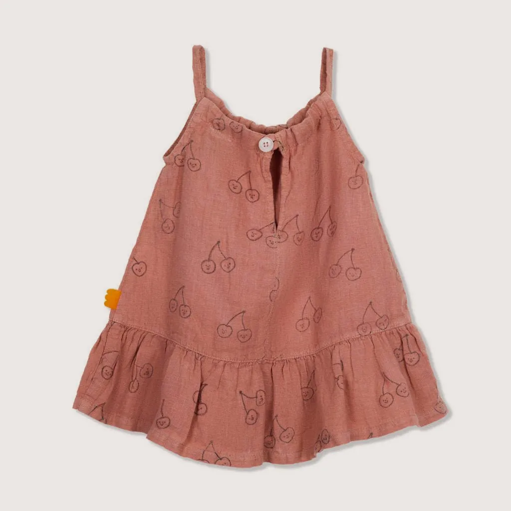 Cherry Baby Linen Dress