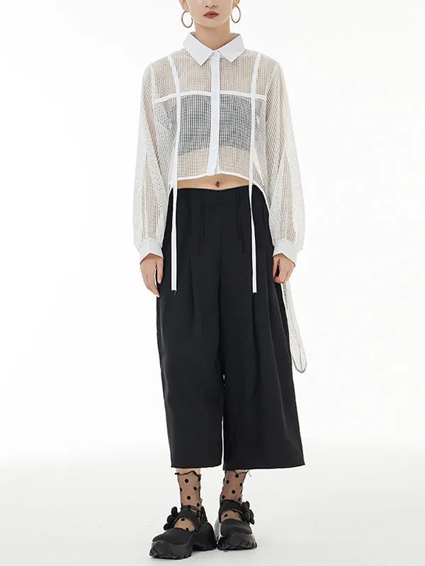 Chicmy-Stylish Long Sleeves Loose Mesh See-Through Sun Protection Blouses&Shirts Tops