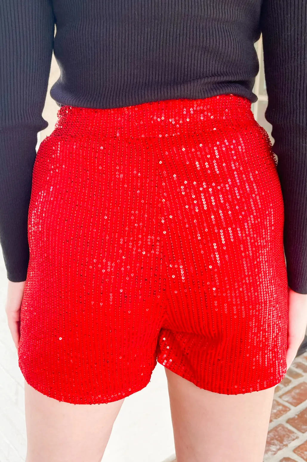 Christmas Parade High Waist Sequin Shorts