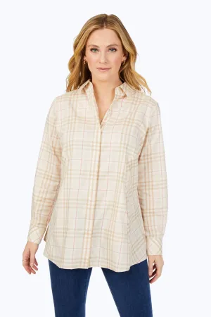 Cici No Iron Warm Plaid Tunic