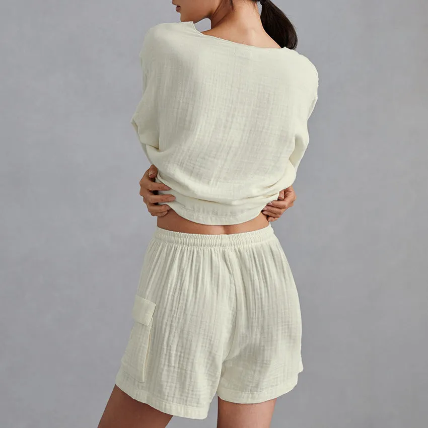 Comfortable Apricot Long Sleeve Suit for Women