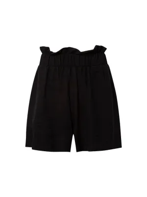 Comfortable Cut Shorts with Elasticated Waist - Black