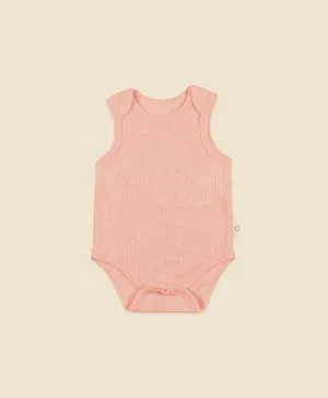 Comfy Baby Singlet Bodysuit - Heather Pink
