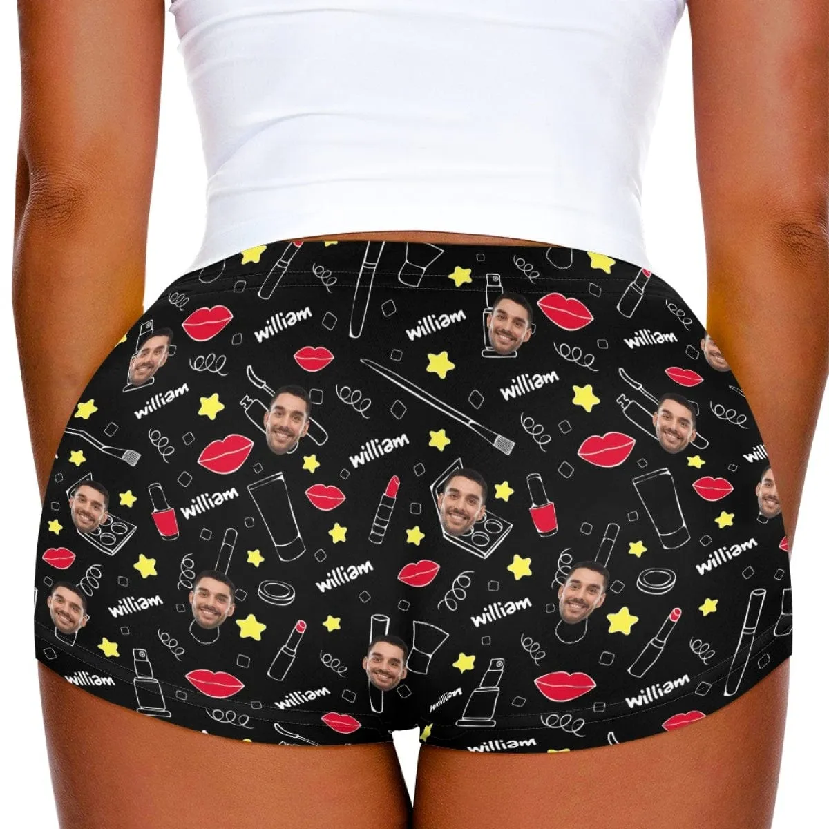 Custom Face&Name Lips Women Sexy Short Pants Comfortable Fashion Gym Sport Daily Shorts Bottom