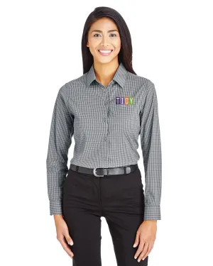 Devon & Jones Ladies CrownLux Performance Tonal Mini Check Shirt