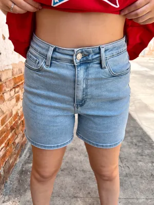 Elora High Rise Denim Shorts