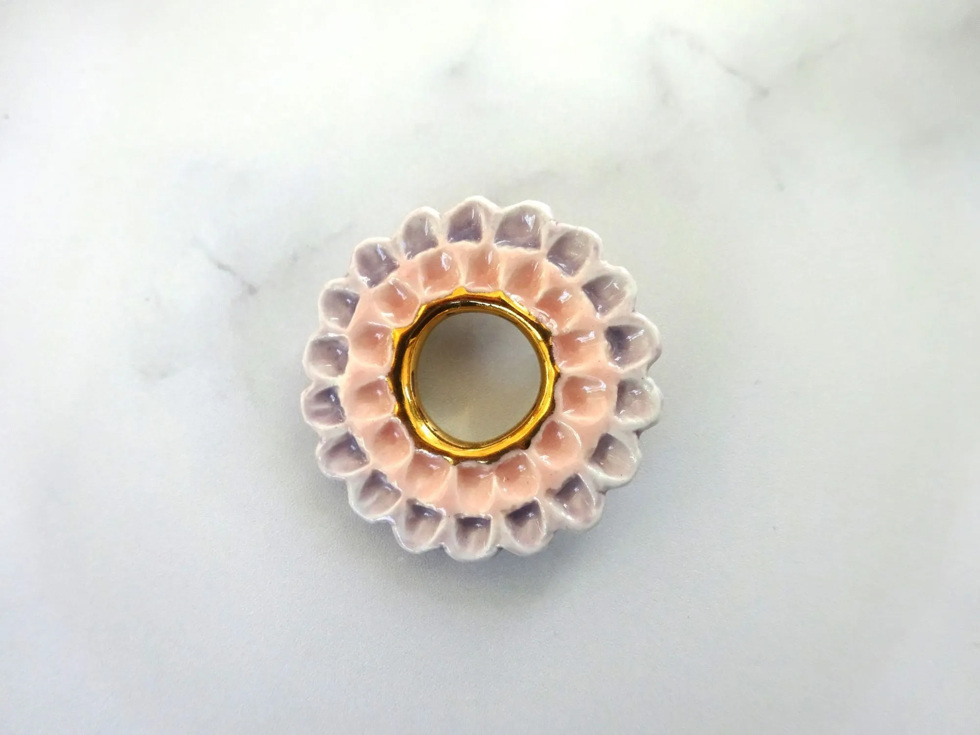 Flower Brooch Dahlia Pink   Lavender