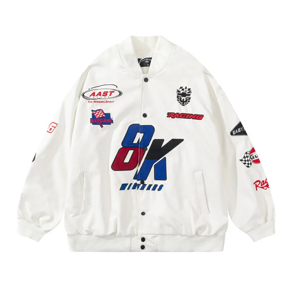 GlamzLife's Embroidered Fashion PU Leather Jacket Women