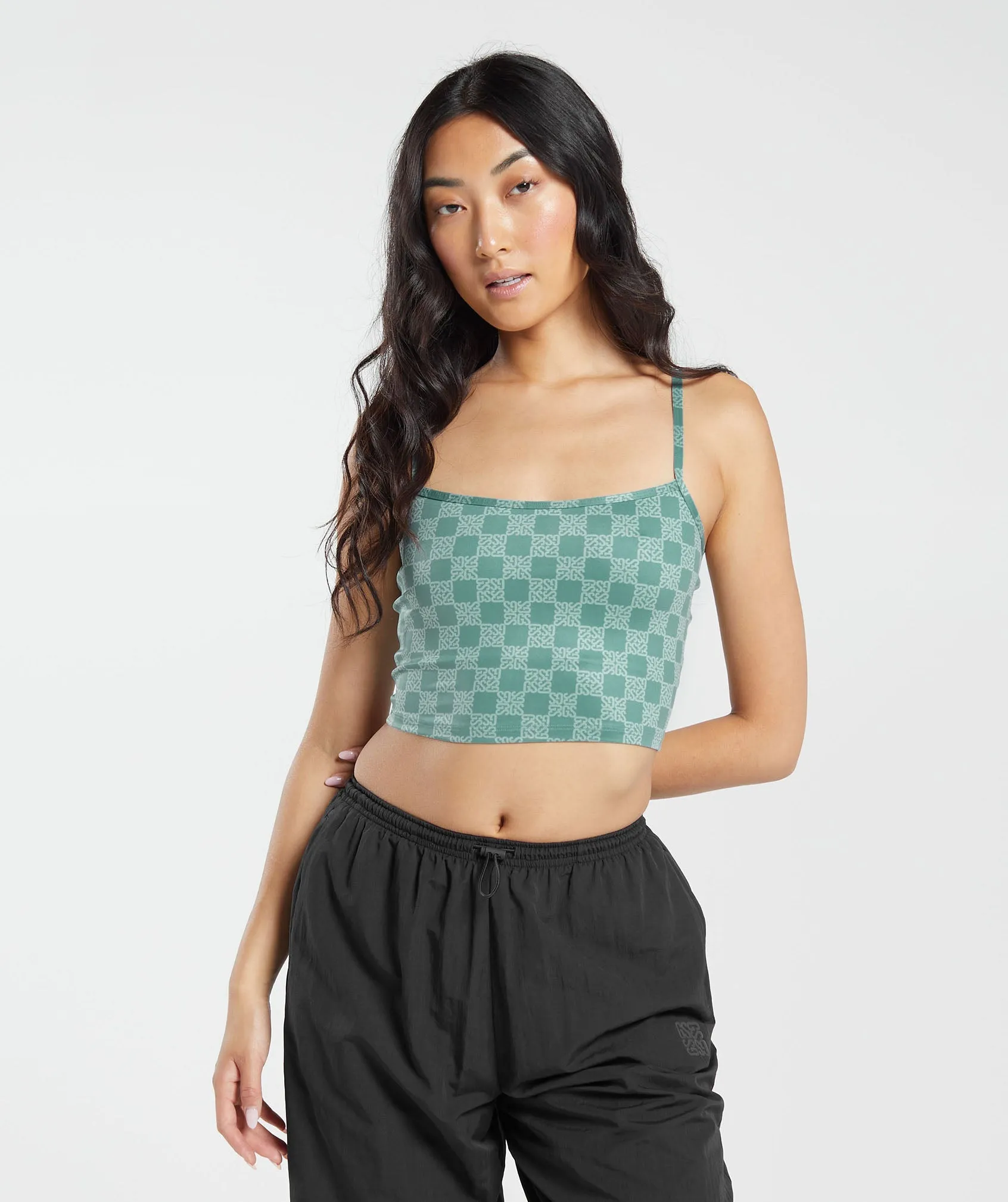 Gymshark Monogram Crop Cami Tank - Frost Teal