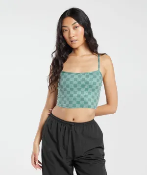 Gymshark Monogram Crop Cami Tank - Frost Teal