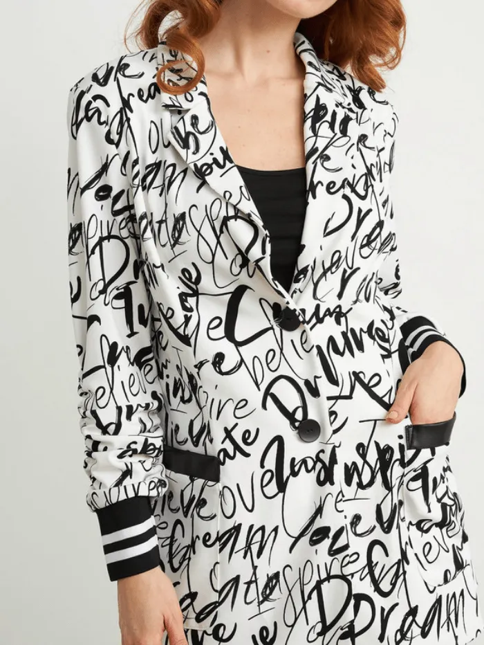 Joseph Ribkoff S Graffiti Print Blazer 211152