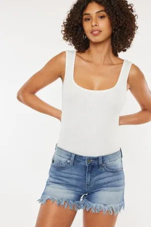 Kancan Stone Wash Mid-Rise Shorts