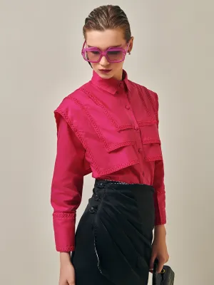 Lace-Detail Layered Shirt
