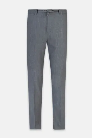 Laced-Up Flat front Dim Gray Chino Classic Pant