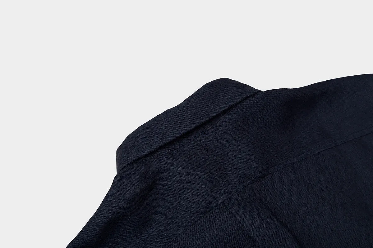 Linen Button down - dark navy