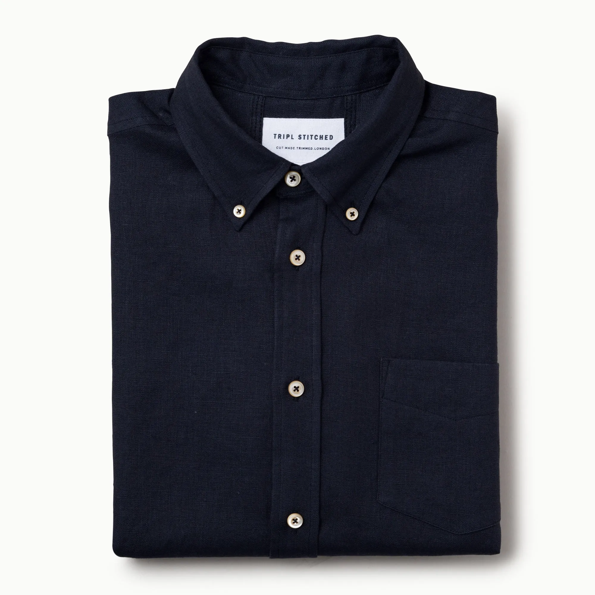 Linen Button down - dark navy