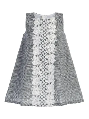 Little Girls Navy Lace Sleeveless A-Line Easter Dress 2T-7