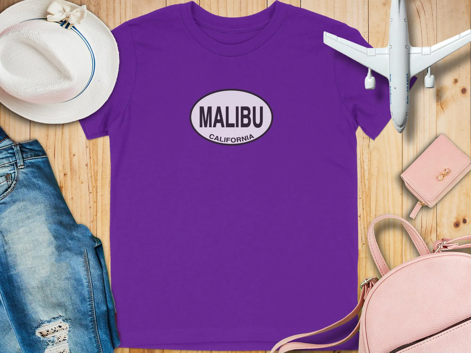Malibu California Souvenir Graphic Unisex Casual T-Shirts