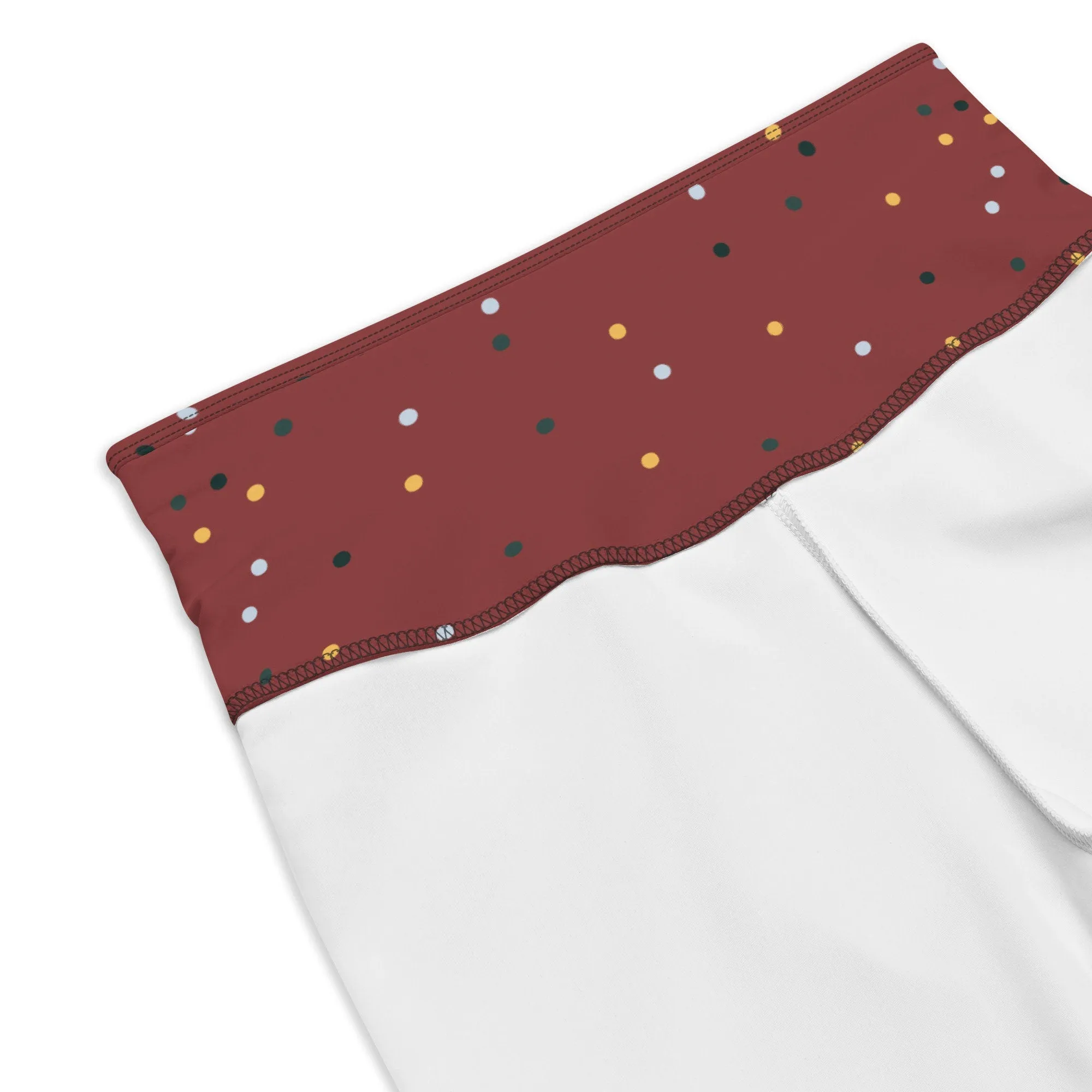 Maroon Polka Dot Yoga Bike Shorts