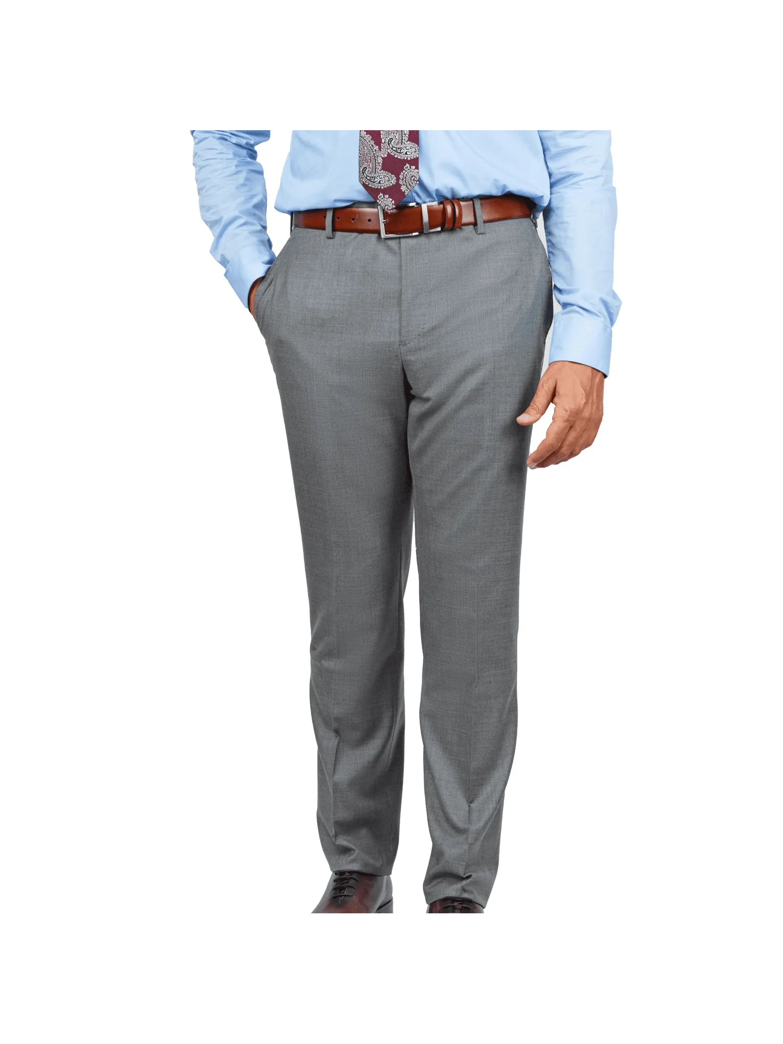 Men's John Varvatos Light Grey 100% Wool Classic Fit Dress Pants