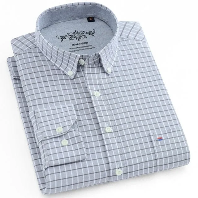 Men's Plaid Oxford Button-down Shirt