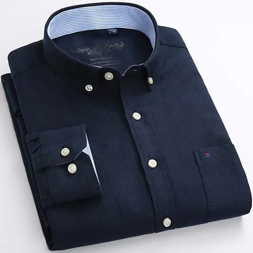 Men's Plaid Oxford Button-down Shirt