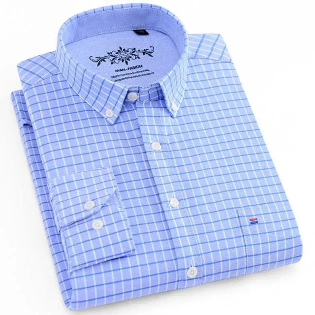 Men's Plaid Oxford Button-down Shirt