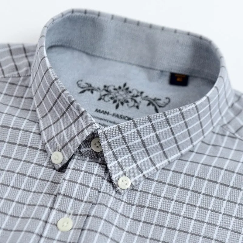 Men's Plaid Oxford Button-down Shirt
