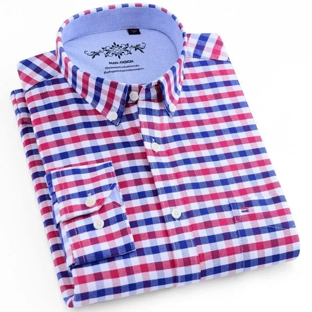 Men's Plaid Oxford Button-down Shirt
