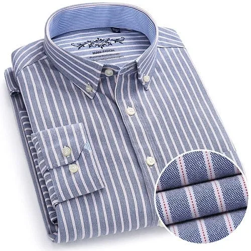 Men's Plaid Oxford Button-down Shirt
