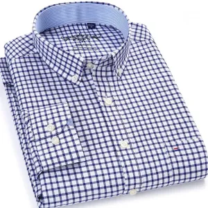Men's Plaid Oxford Button-down Shirt