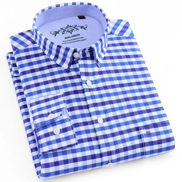Men's Plaid Oxford Button-down Shirt