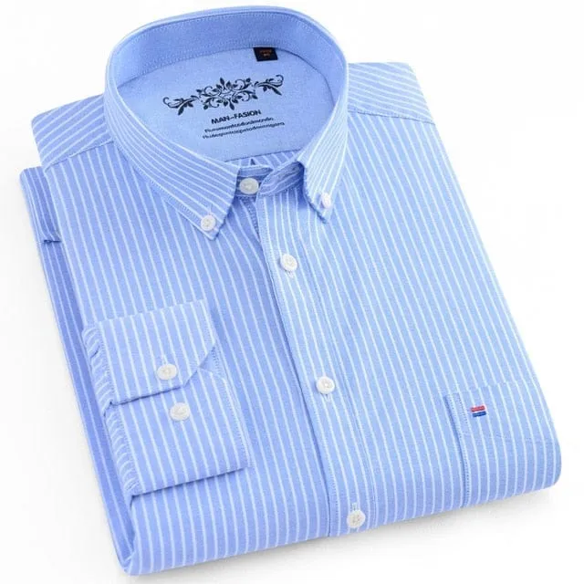 Men's Plaid Oxford Button-down Shirt