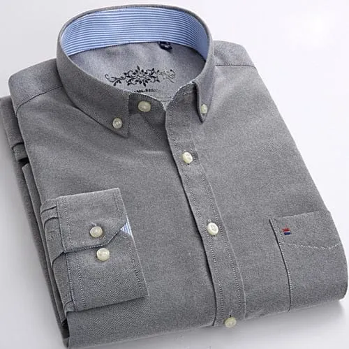 Men's Plaid Oxford Button-down Shirt