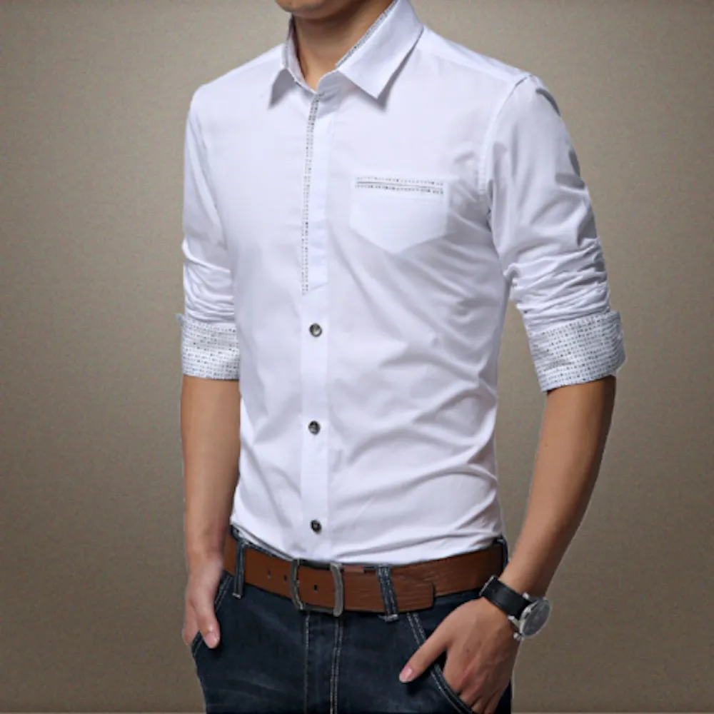 Mens Shirt with Contrasting Pocket and Cuff Details | BespokeBrothers®