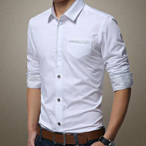 Mens Shirt with Contrasting Pocket and Cuff Details | BespokeBrothers®